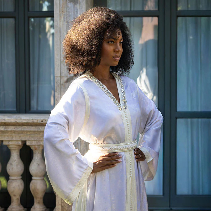 Caftan Marocain Blanc - Layal Moonlight
